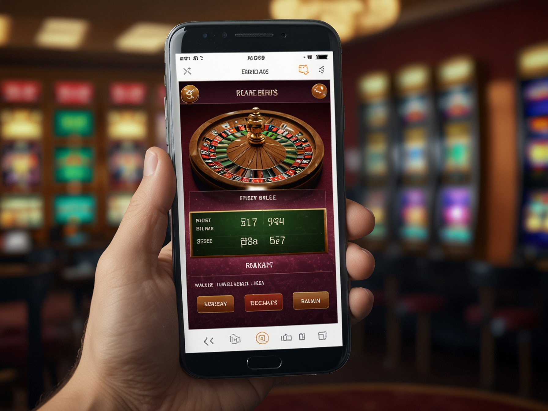 Mobile optimized casino on smartphone